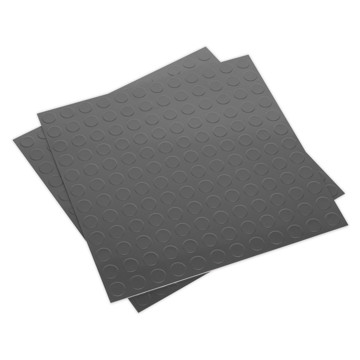 Vinyl Floor Tile With Peel & Stick Backing - Silver Coin Pack Of 16 - Sealey Ft2
