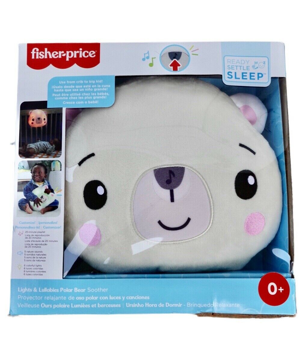 Fisher-price Lights & Lullabies Polar Bear Soother Crib Toy Light Up Sleep Baby