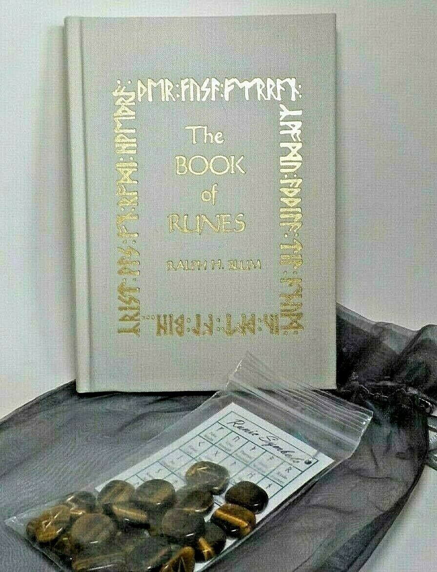 2008 The Book Of Runes By Ralph H Blum, Hb, Plus 25 Tiger Eye Stones