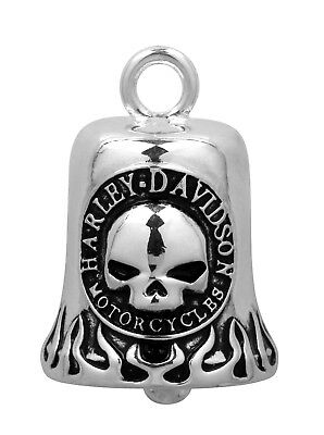 Harley-davidson® Silver Classic Willie-g Skull Flame Motorcycle Ride Bell Hrb005