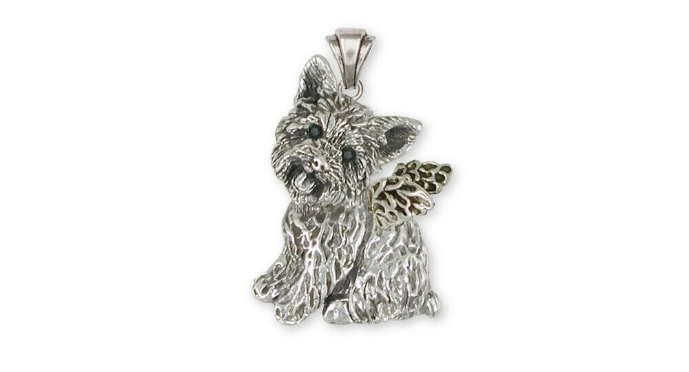Yorkie Yorkshire Terrier Angel Pendant Jewelry Sterling Silver Yorkie Yorkshire
