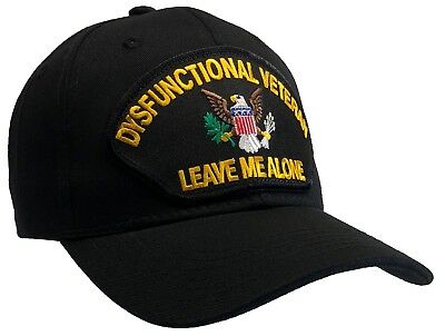 Dysfunctional Veteran Hat Black Ball Cap 100% Cotton Structured ‘the Original!’