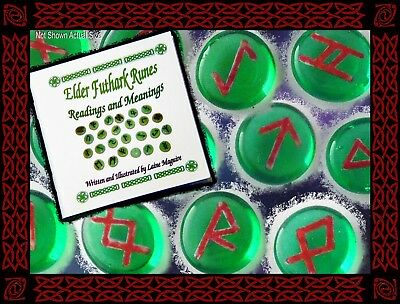 Eir's Healing Elder Futhark Runes Gift Set! Red Green Norse Myth Gods Divination