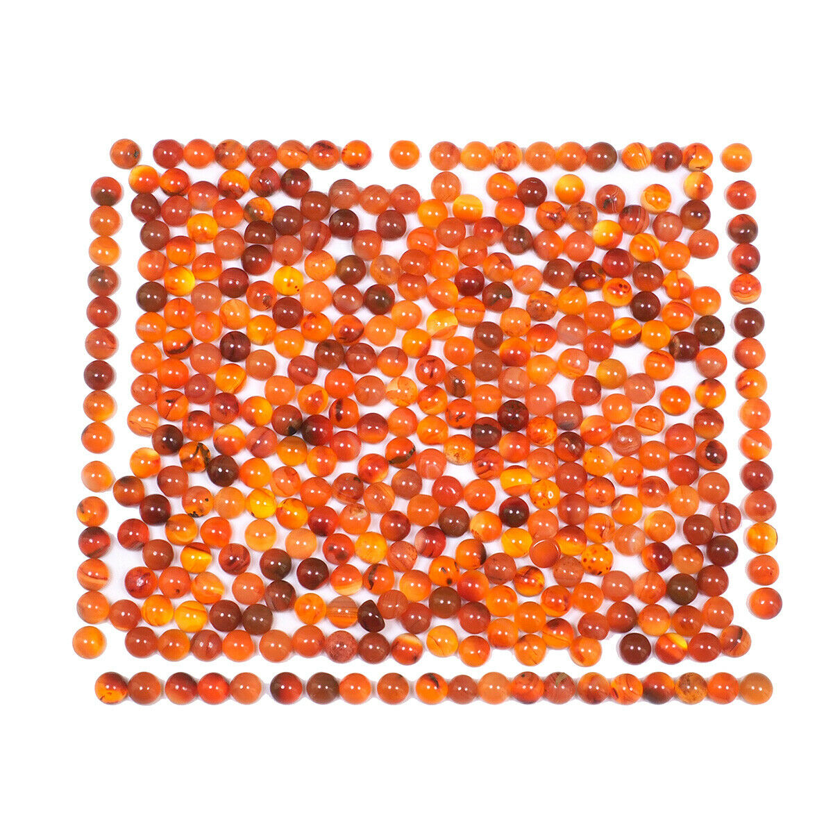 418 Pcs Natural Carnelian 4mm Round Beautiful Orange Loose Cabochon Gemstones