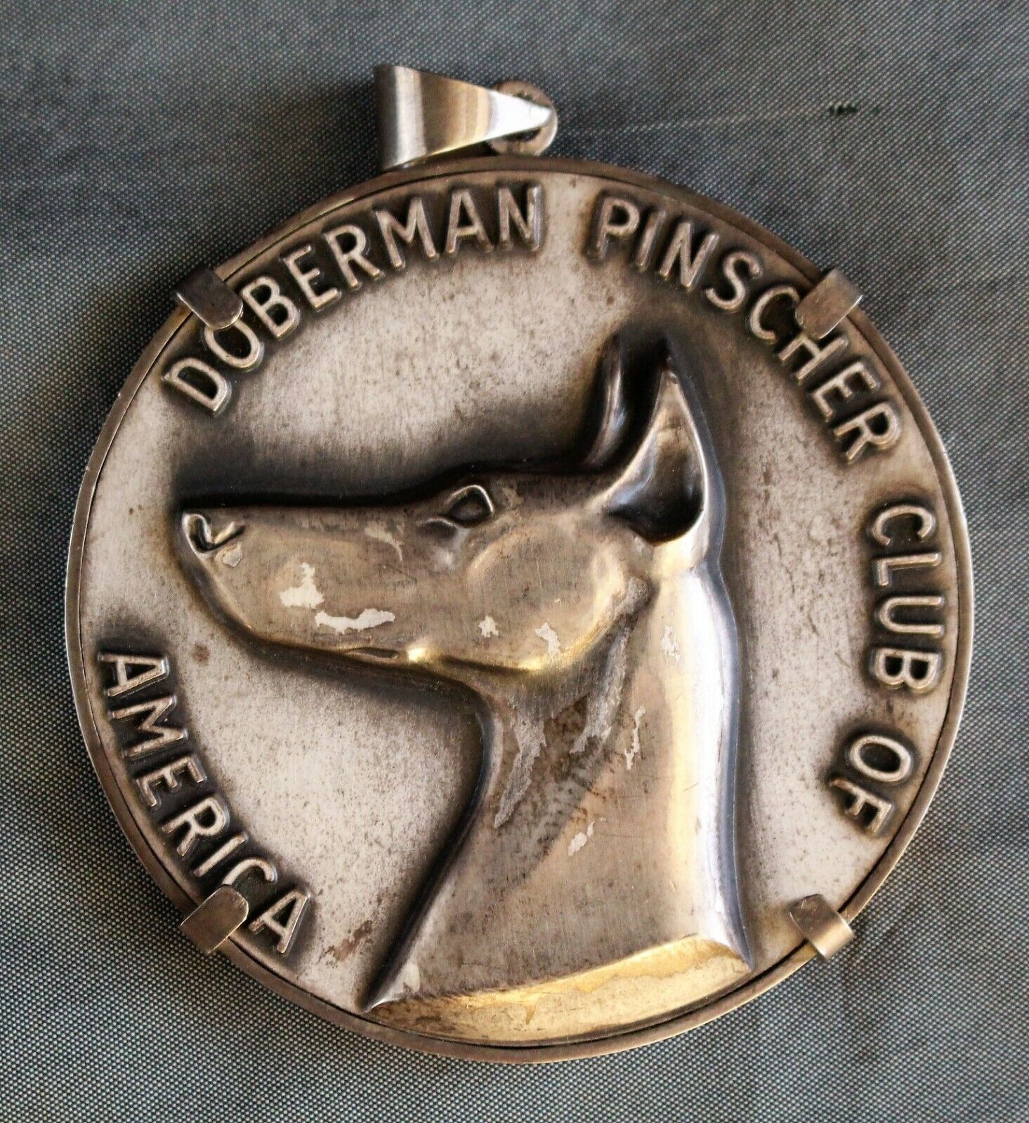 Solid Sterling Doberman Pinscher Club Of America High Scoring Dog Medal For 1977