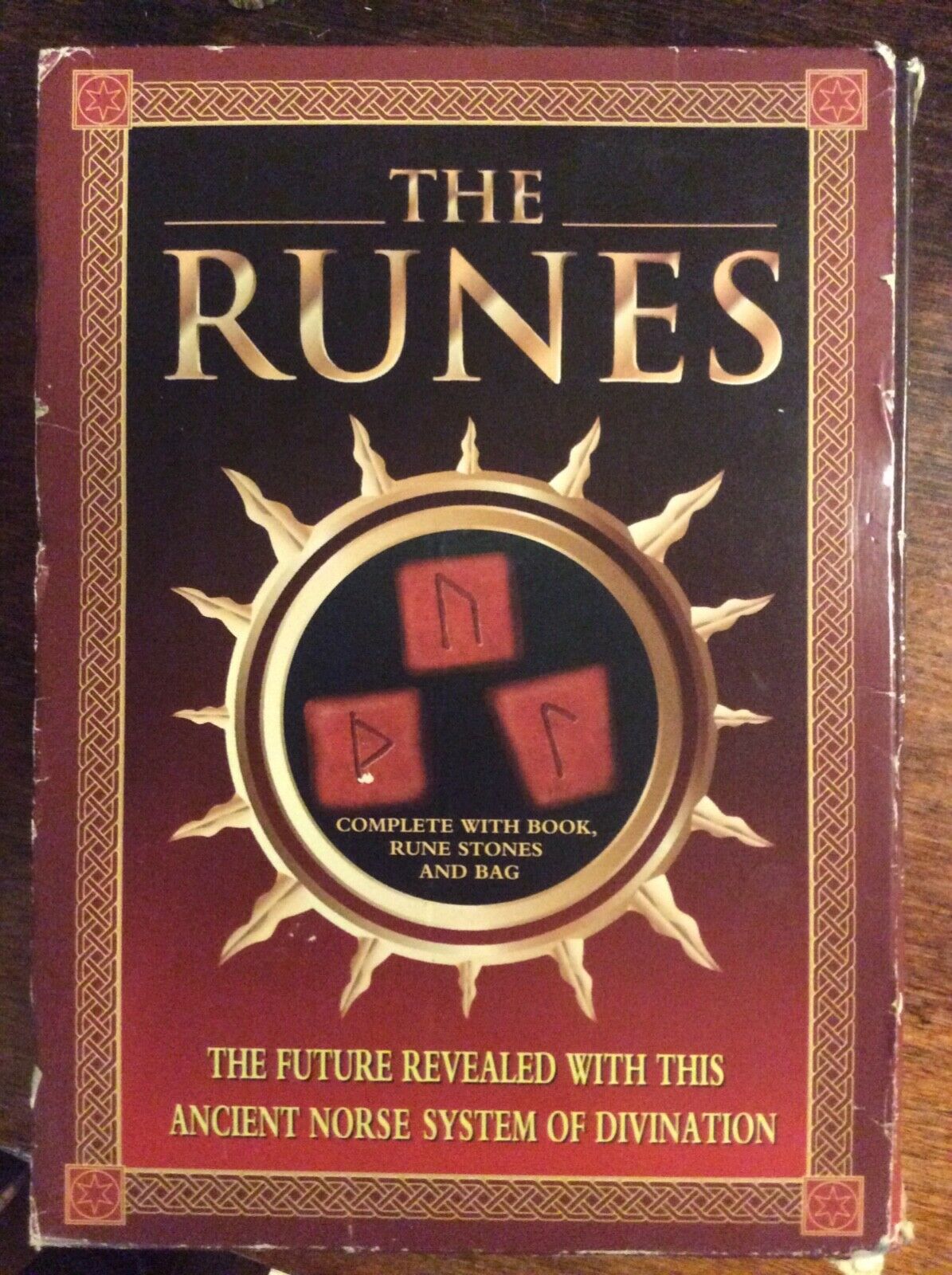 The Runes: Stones, Bag, Horik Svensson Book Fortune Telling Occult, Used