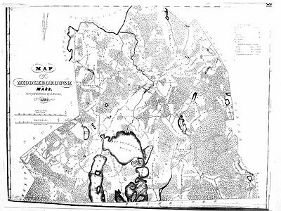 1831 Map Of Middleboro Massachusetts Middleborough Ma Mass Houses Businesses