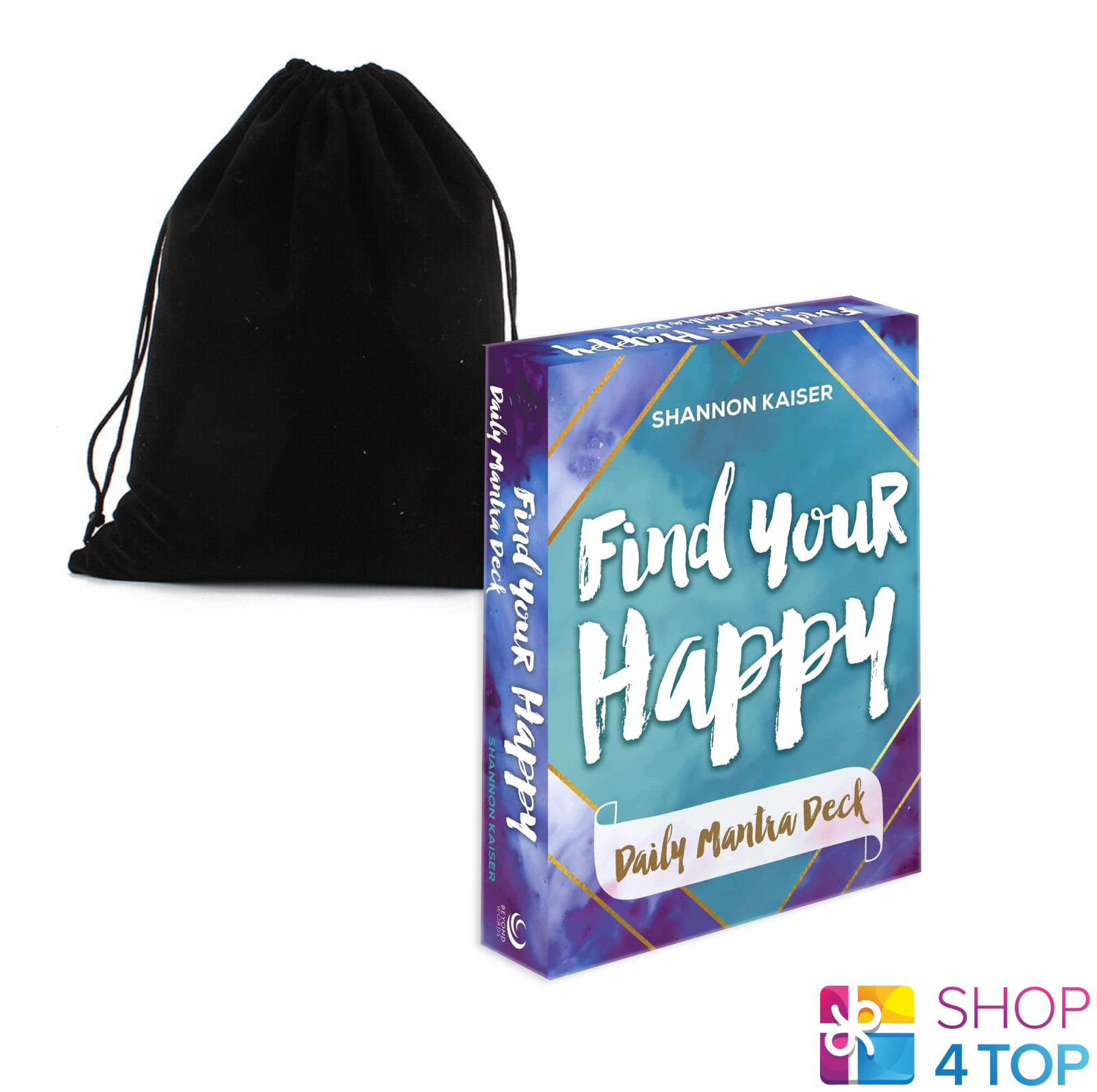 Find Your Happy Daily Mantra Cards And Velvet Bag Deck Beyond Words Esoteric New